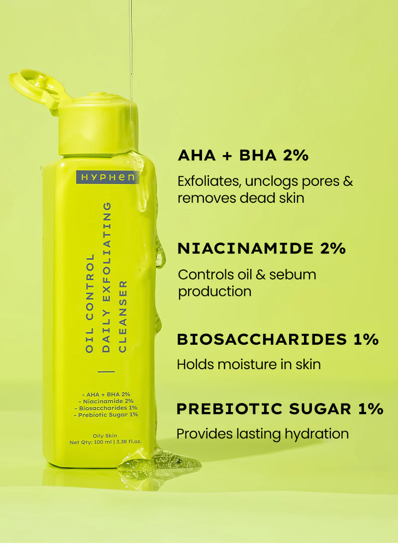 Oil Control & Exfoliating Cleanser with 2% AHA BHA - 100 ml - Image 4